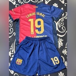 Lamine Youth X-Large Soccer Jersey Size 30 Barcelona Soccer Kit - NWT